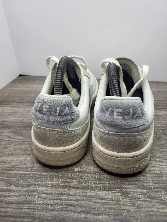 VEJA V-90 Suede Leather White Blue Low-Top Sneaker Shoes Womens Size 8 - Picture 5 of 10